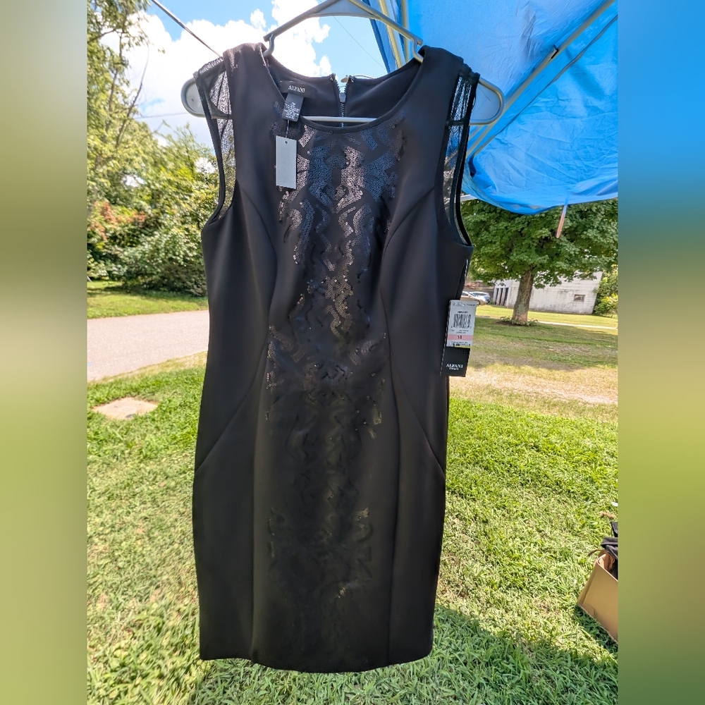 Alfani Black Sleeveless Sheath Midi Dress